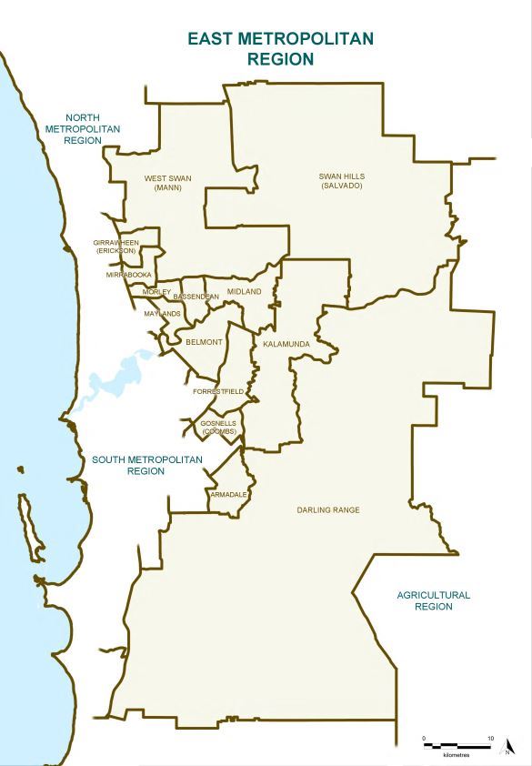 Perth Metropolitan Region Map Districts In The Metropolitan Regions | Electoral Boundaries Wa